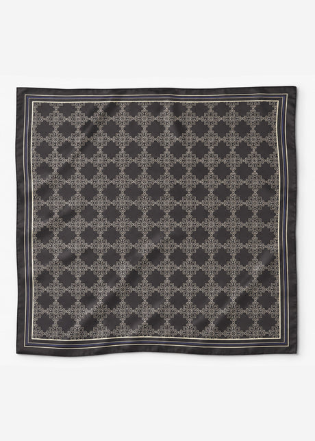 Halstuch mit Ornament-Print - dunkelbraun