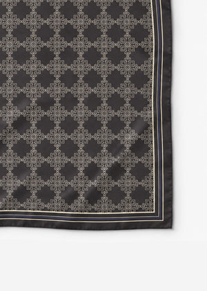 Halstuch mit Ornament-Print - dunkelbraun