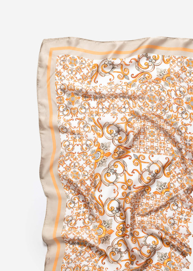 Neckerchief with ornamental design - beige