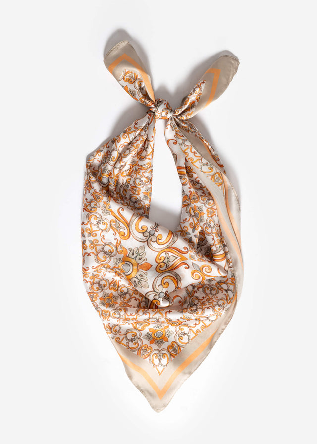 Neckerchief with ornamental design - beige