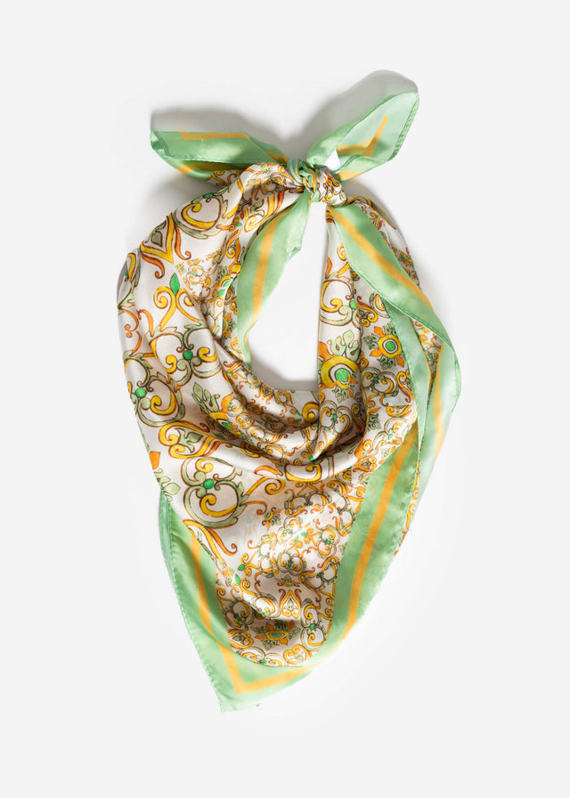 Neckerchief with ornamental design - green