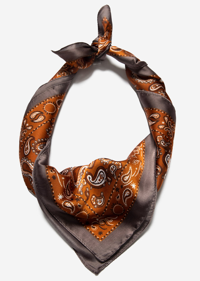 Neckerchief with paisley print - orange