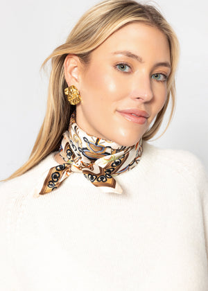 Halstuch mit Paisley- und Blumenmuster - offwhite