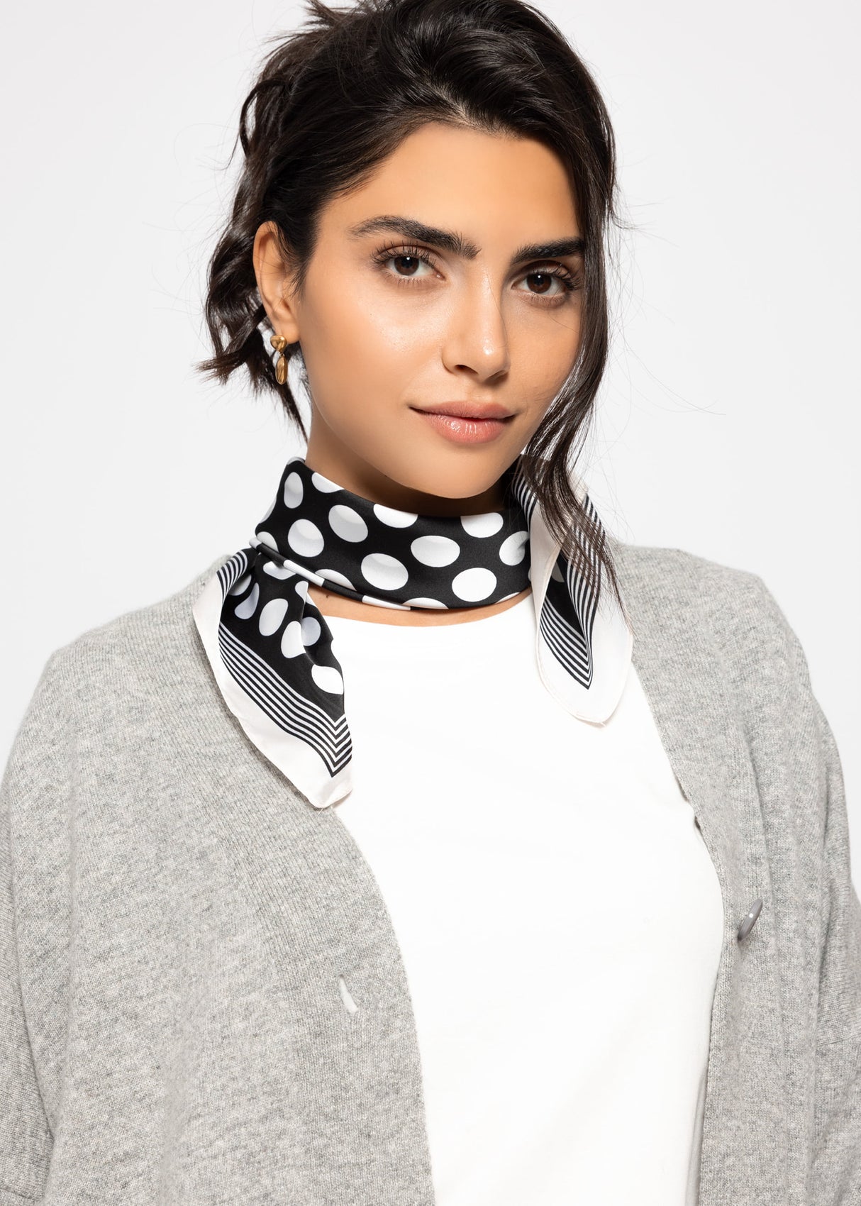 Halstuch mit Polka Dots - schwarz