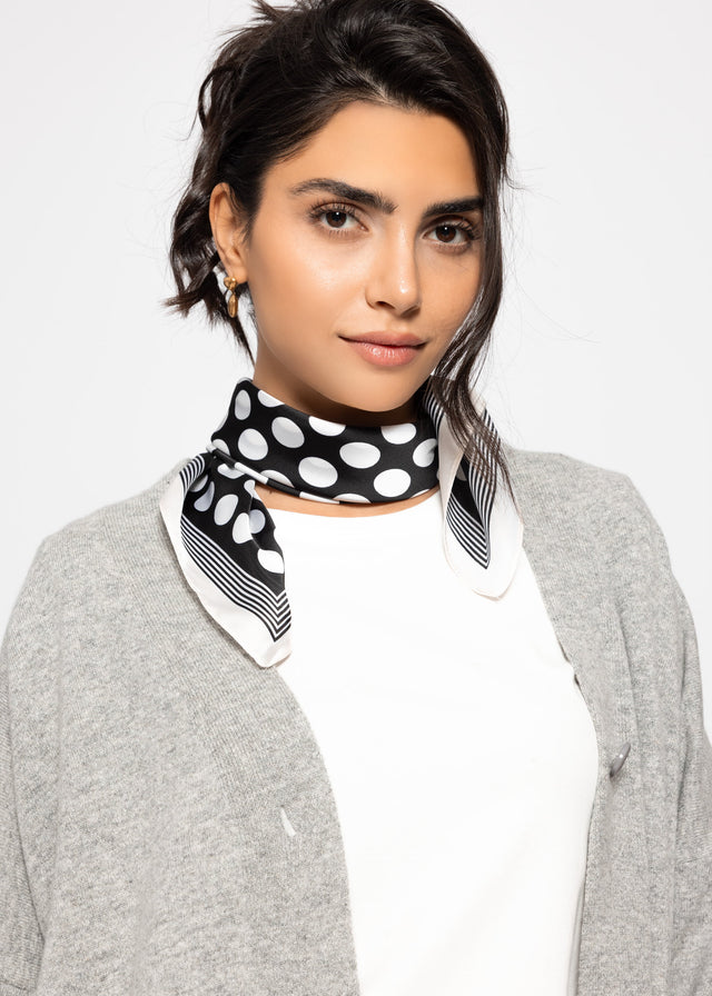 Halstuch mit Polka Dots - schwarz