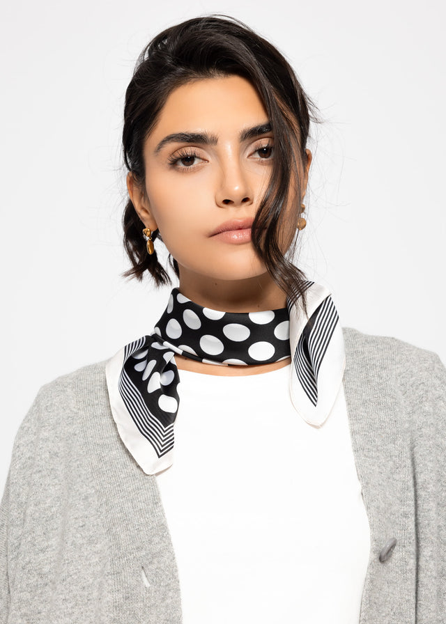 Halstuch mit Polka Dots - schwarz