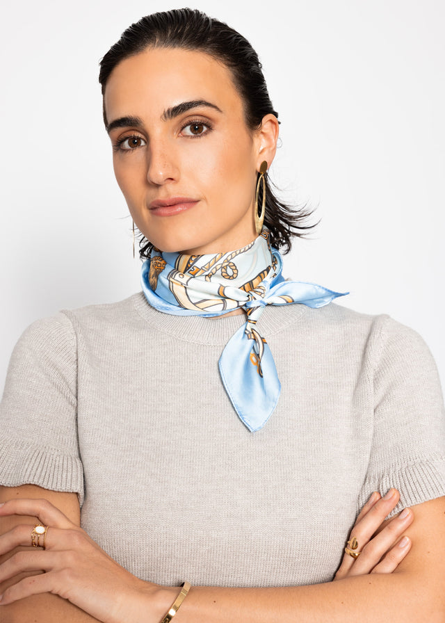 Halstuch mit Print - blau