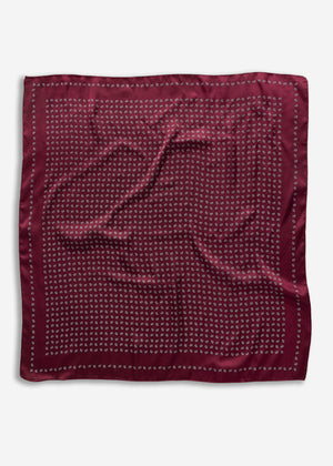 Scarf with print - burgundy