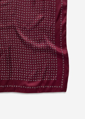 Scarf with print - burgundy