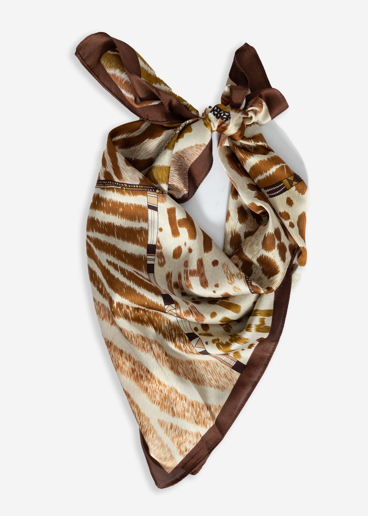 Halstuch mit verschiedenen Animal-Prints - braun