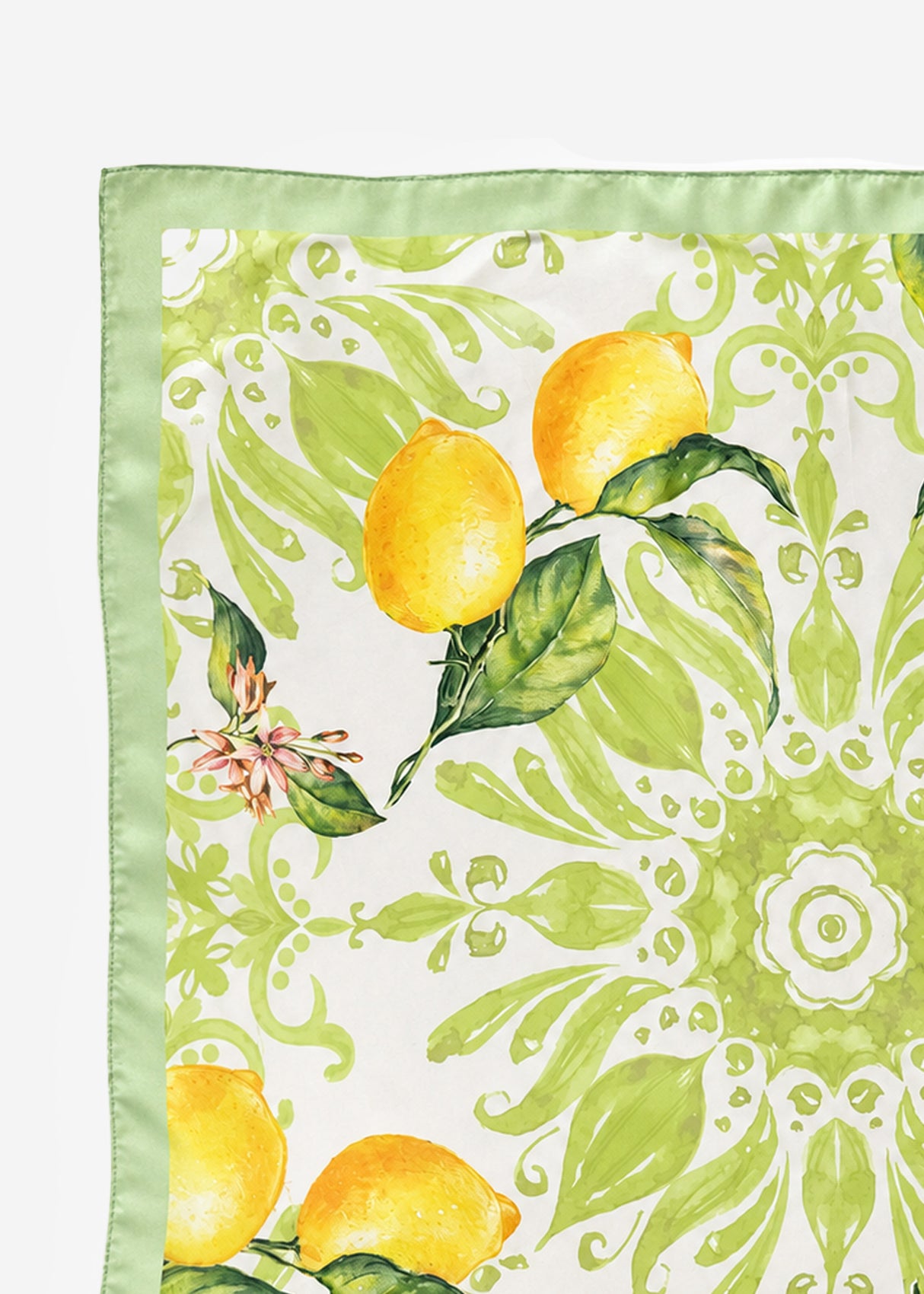 Halstuch mit Zitrone-Print - grün
