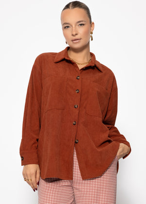 Hemdjacke aus Cord - rostrot
