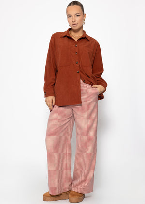 Hemdjacke aus Cord - rostrot