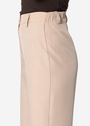 High-waisted trousers with straight leg - beige