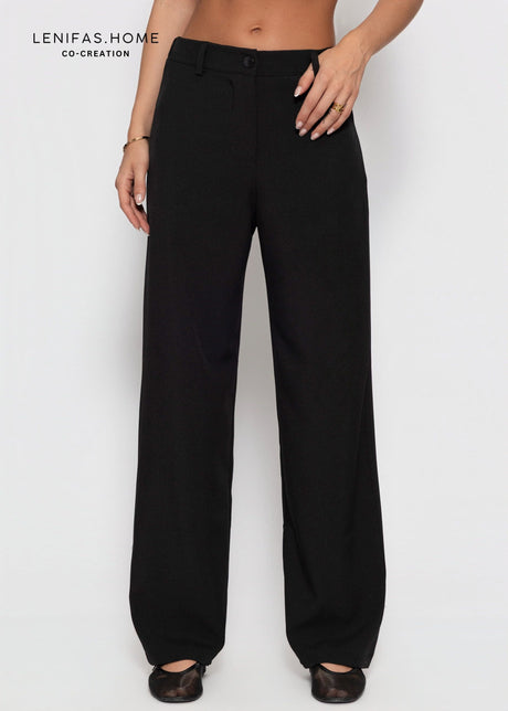 High Waist Hose mit geradem Bein - schwarz by SASSYCLASSY