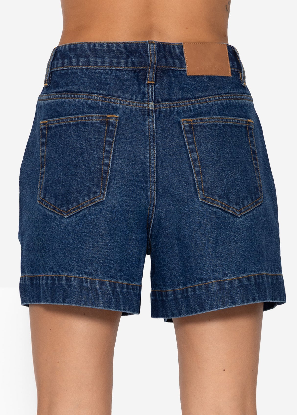 High Waist Jeans Shorts - dunkelblau