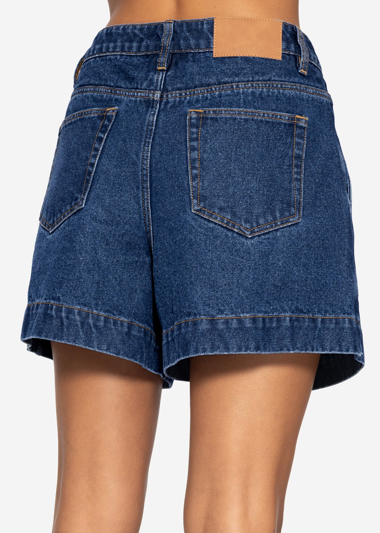 High Waist Jeans Shorts - dunkelblau