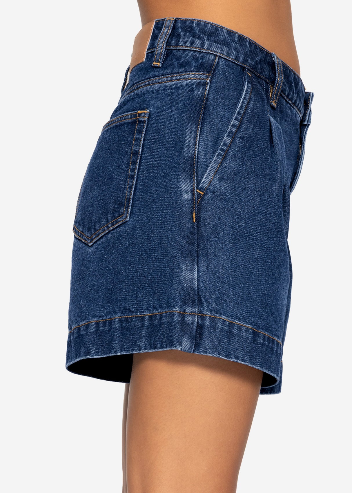 High Waist Jeans Shorts - dunkelblau
