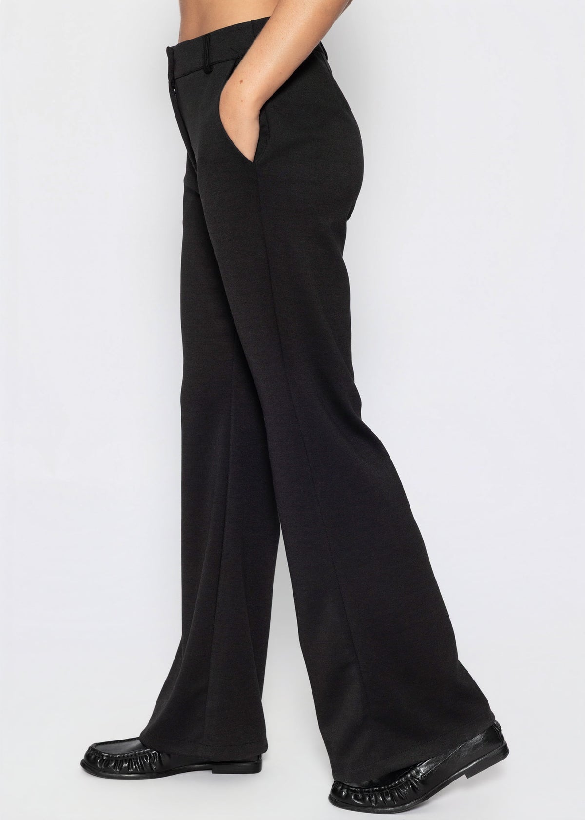 High Waist Jerseyhose - schwarz
