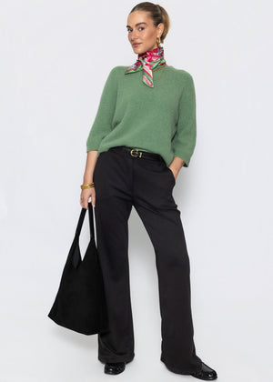 High Waist Jerseyhose - schwarz