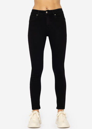 High waist push up jeans - black