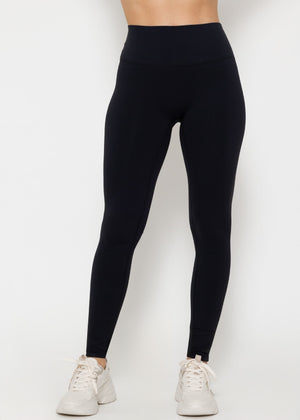 High-waisted sports leggings - black