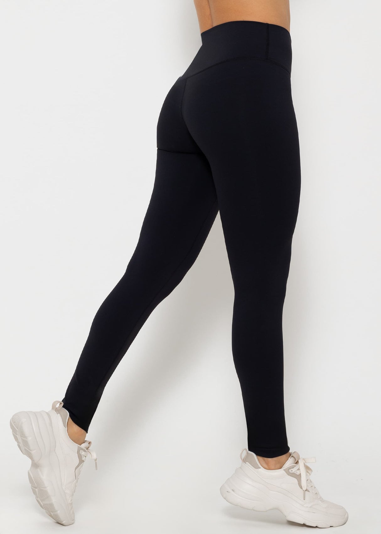 High-waisted sports leggings - black
