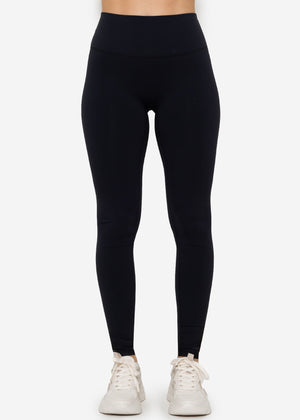 High-waisted sports leggings - black