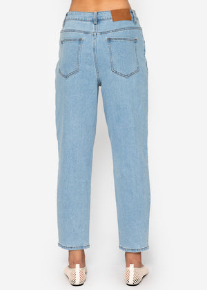 Highwaist Jeans mit Ziernaht - hellblau