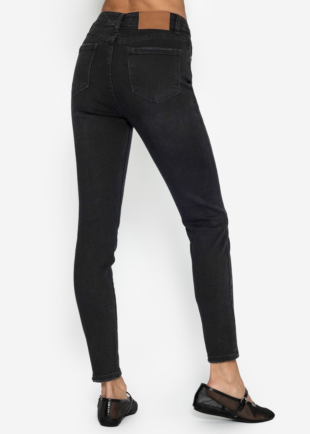 Highwaist Skinny Jeans - schwarz