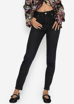 Highwaist Skinny Jeans - schwarz