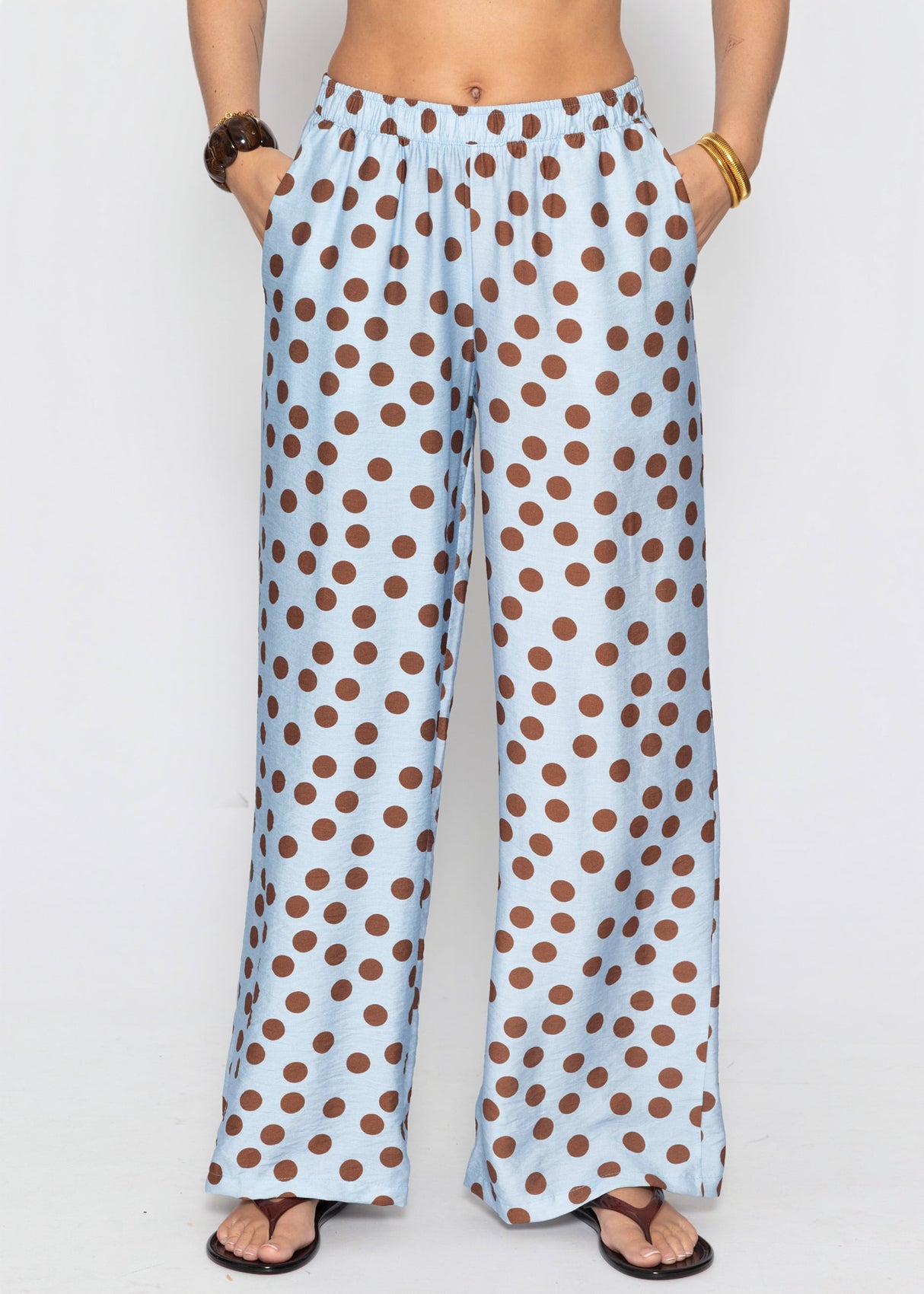 Hose mit Polka-Dots - hellblau