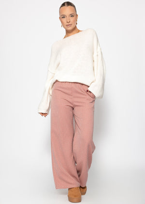 Hose mit Vichy-Print - rot