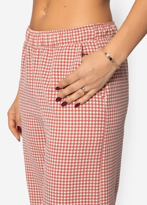 Hose mit Vichy-Print - rot