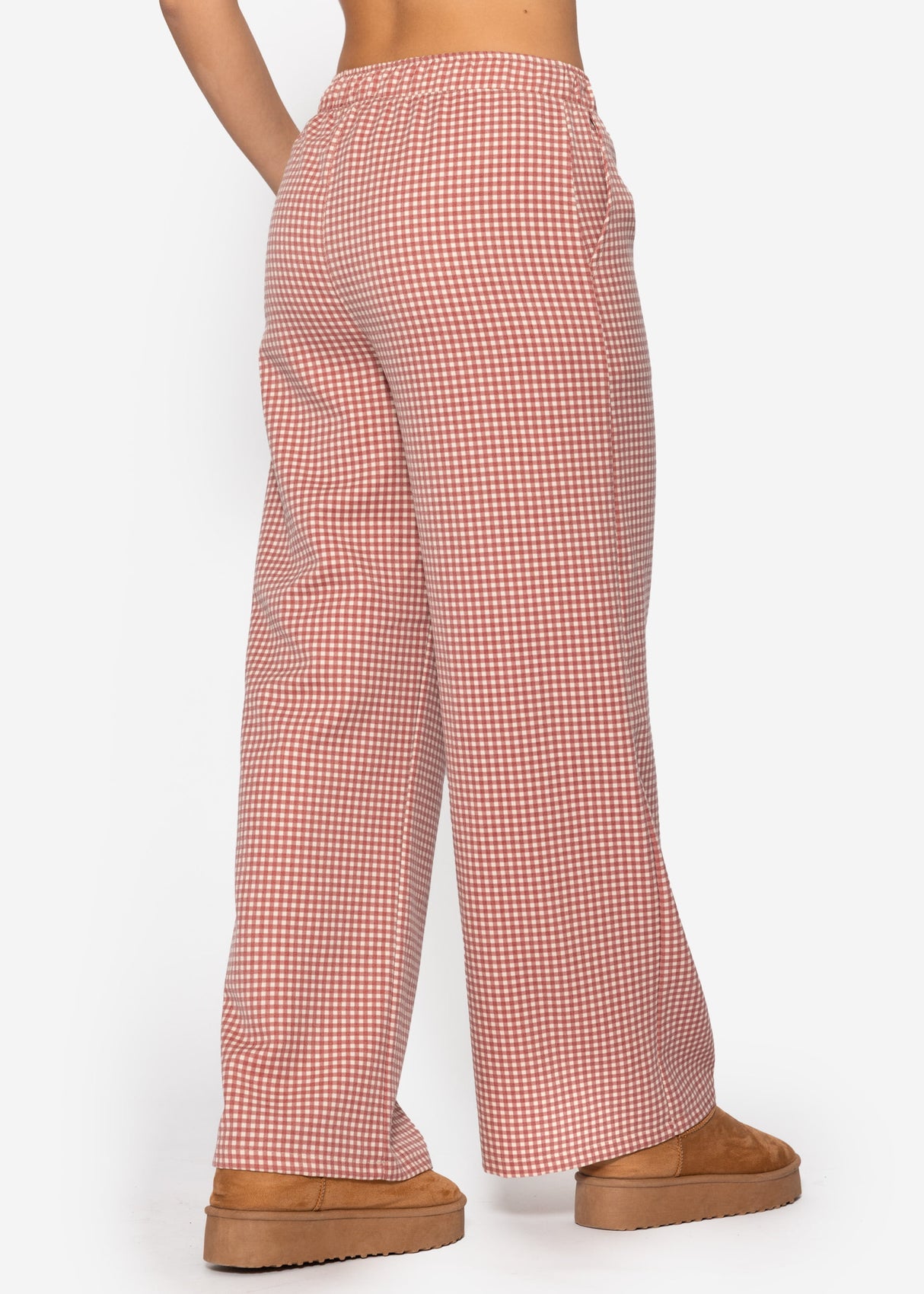 Hose mit Vichy-Print - rot