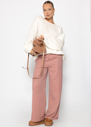 Hose mit Vichy-Print - rot