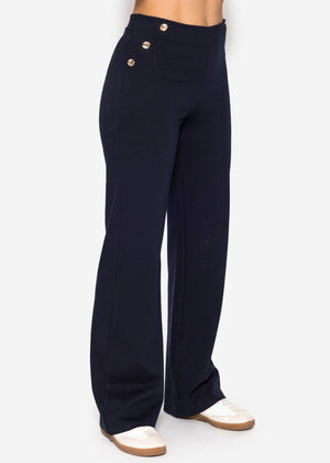 Hose mit Zierknöpfen - dunkelblau