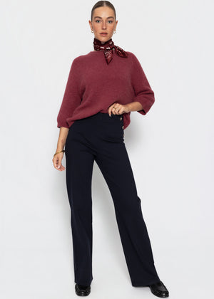 Trousers with decorative buttons - dark blue