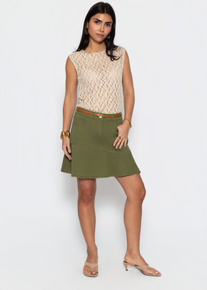 Jeans Rock with Volant - Khaki