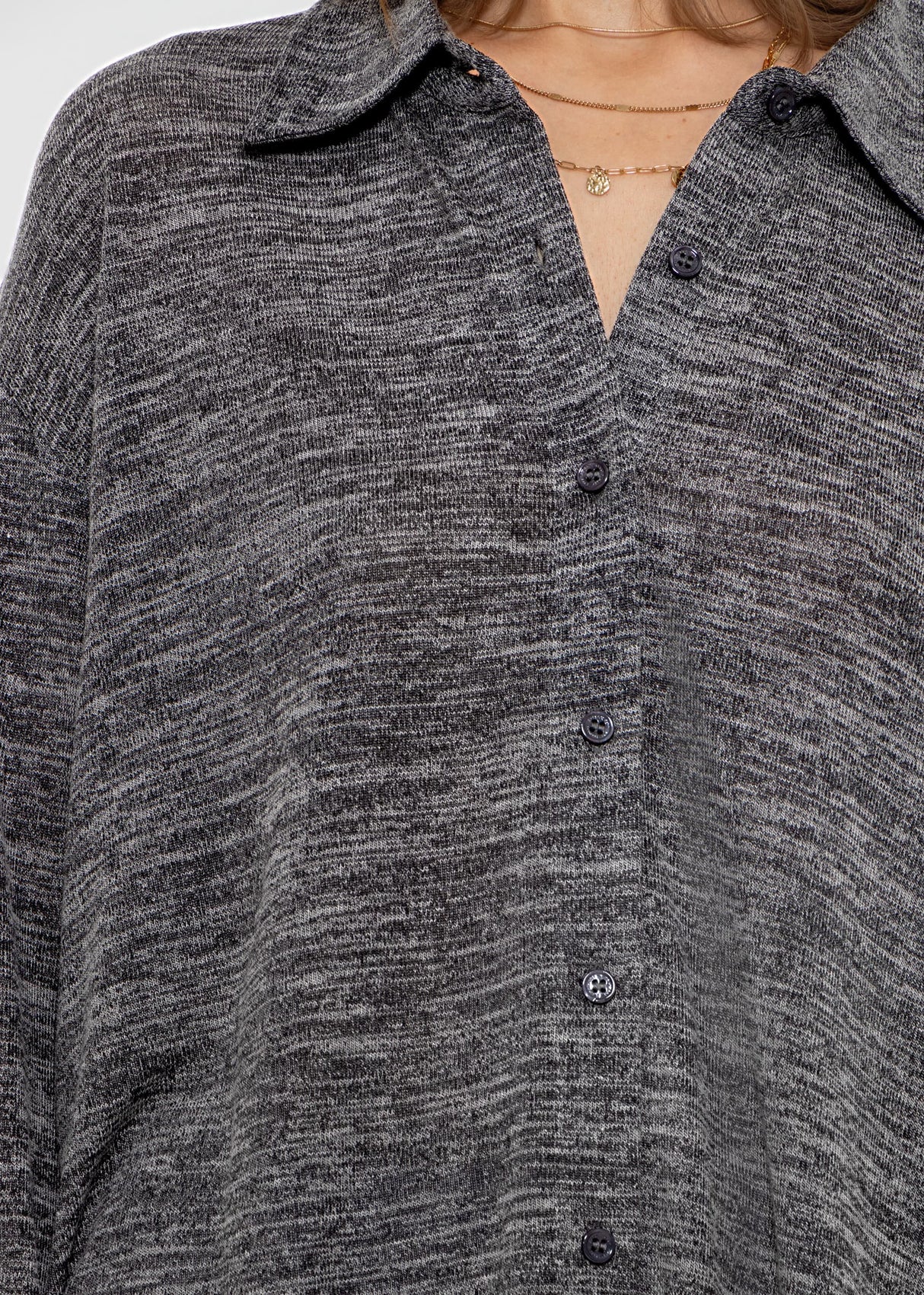 Jersey Bluse - dunkelgrau melange