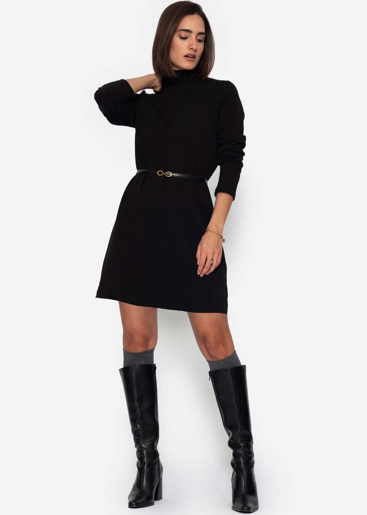 Short jersey dress - black