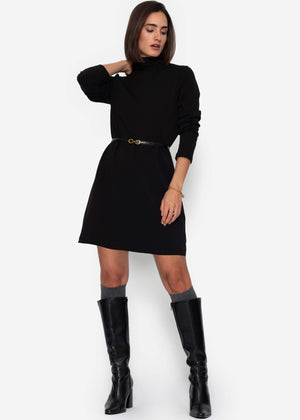 Short jersey dress - black