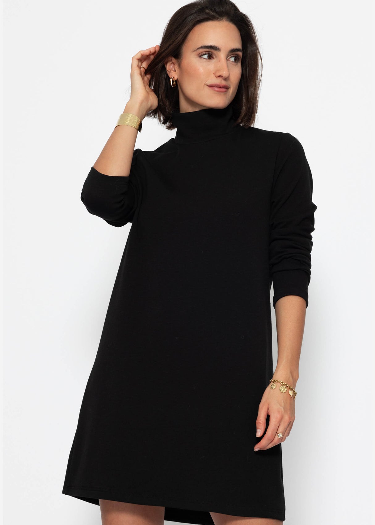 Short jersey dress - black