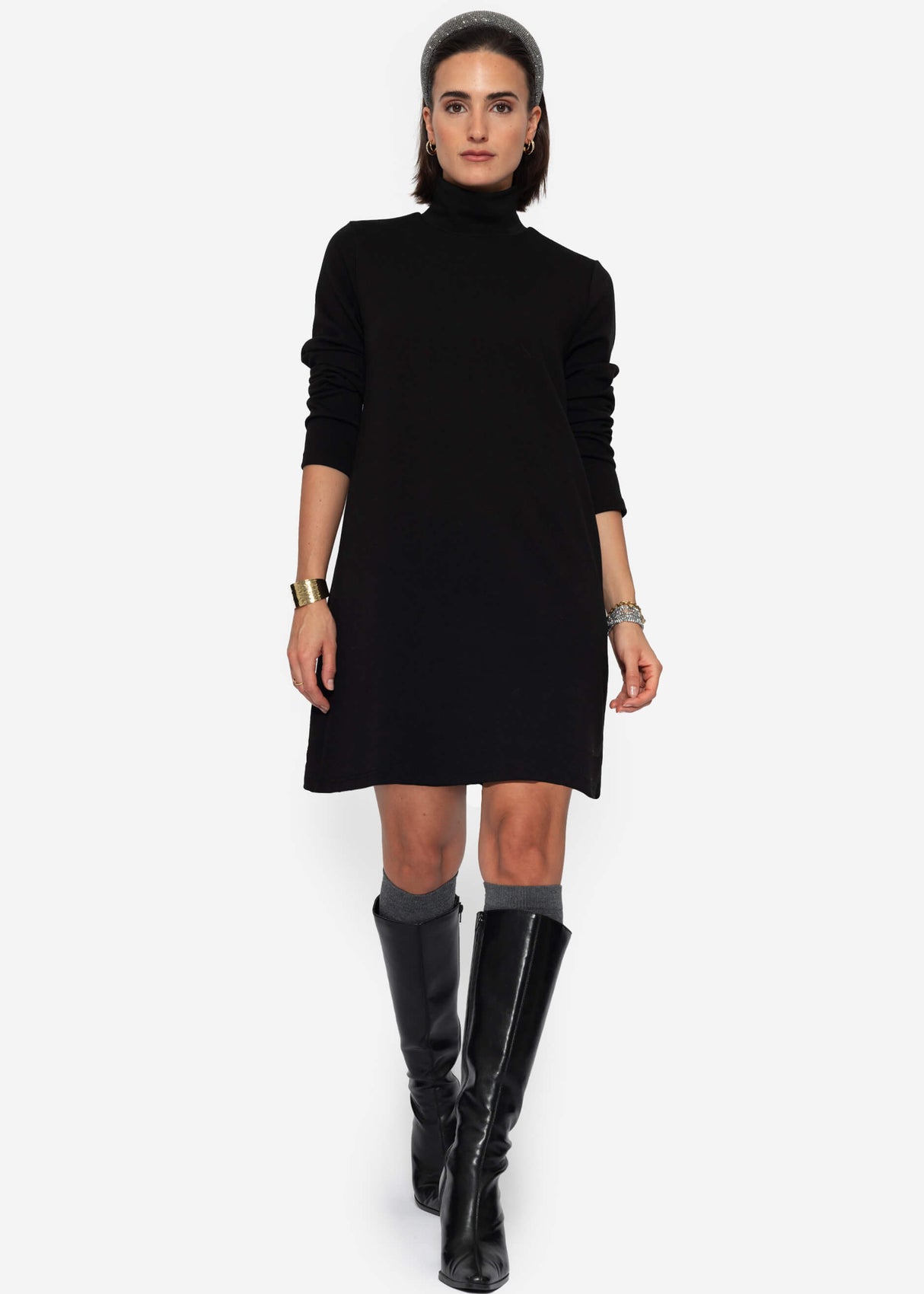 Short jersey dress - black