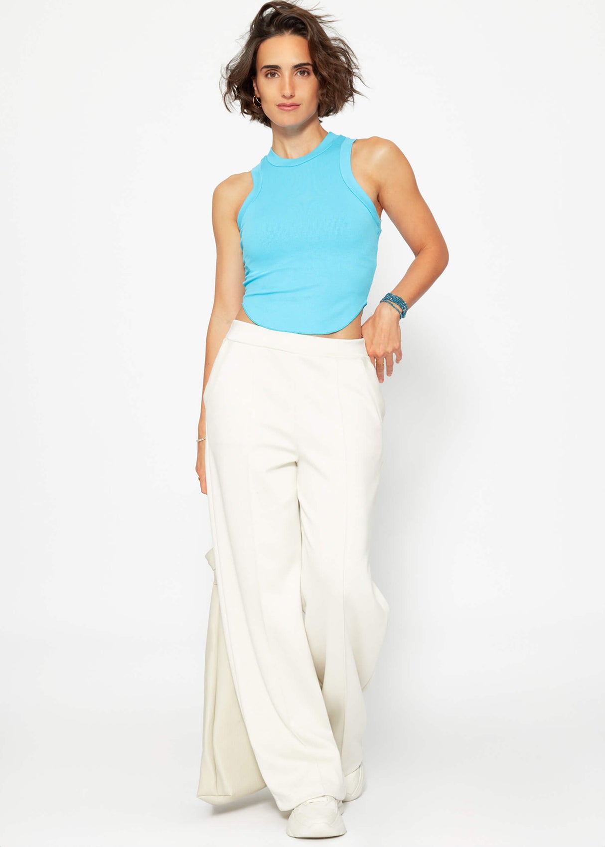 Jersey Top, azurblau
