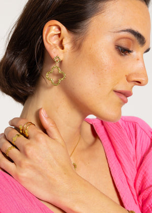 Cloverleaf earrings - gold