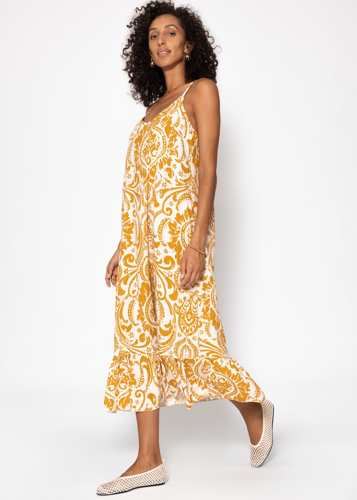 Kleid mit Print - gelb