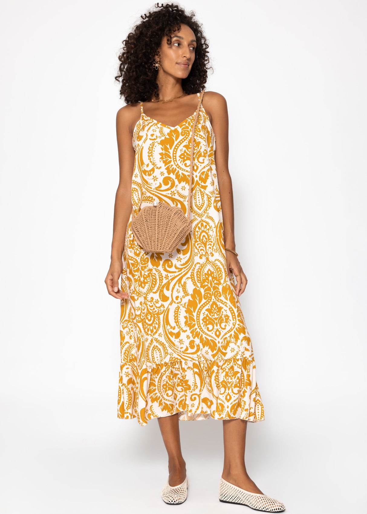 Kleid mit Print - gelb