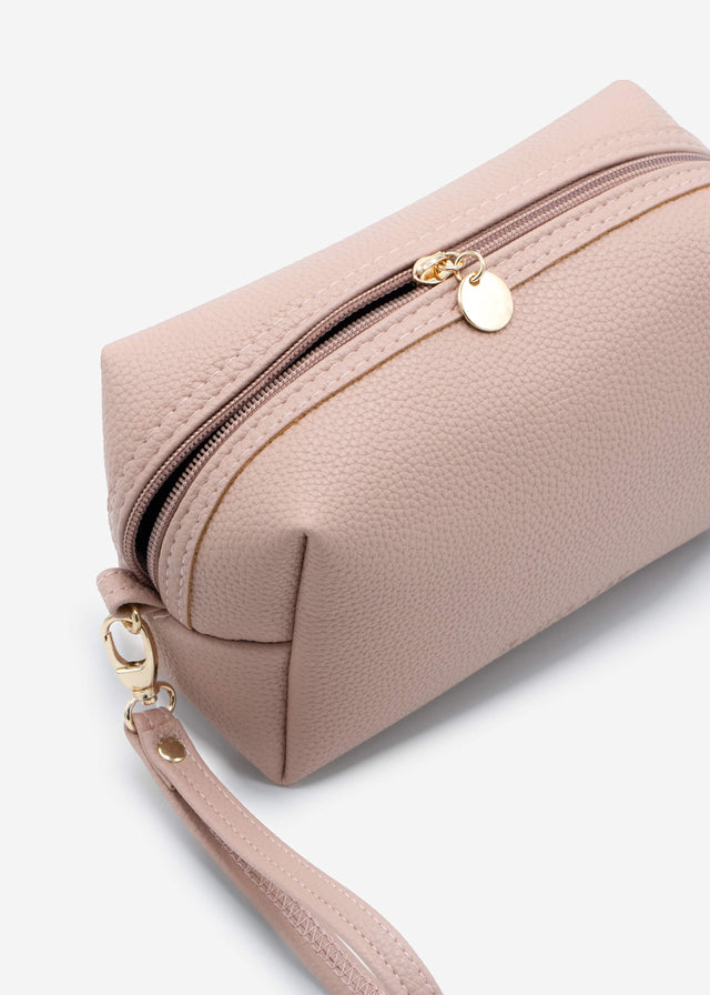Small cosmetic bag with loop - rose