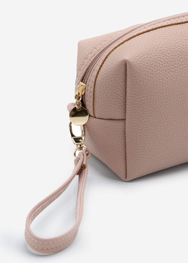 Small cosmetic bag with loop - rose